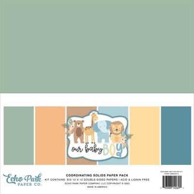 Echo Park Our Baby Boy Coordinating Solids Paper Pack 30x30cm