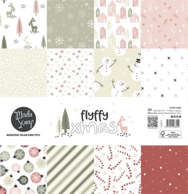 MODASCRAP PAPER PACK FLUFFY XMAS 30x30cm