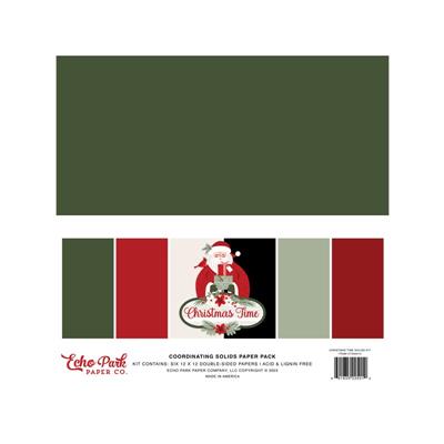 Echo Park Christmas Time Coordinating Solids Paper Pack 30x30cm