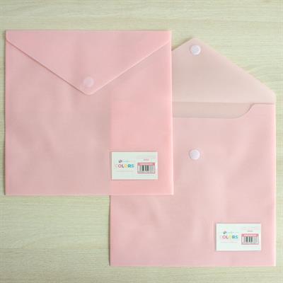 Busta in plastica con chiusura in velcro - rosa - per fogli 12x12.