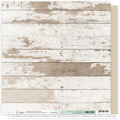 FOGLIO SINGOLO LES ATELIERS DE KARINE -BACK TO BASICS BOIS BEIGE 12X12 F/R