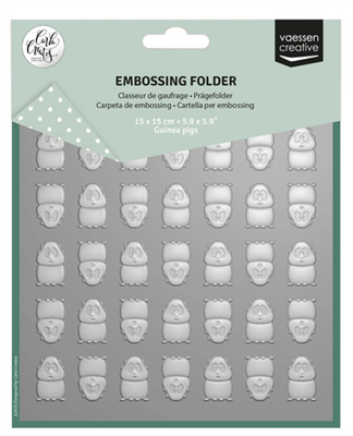 Vaessen Creative • Cartelle per Embossing Porcellini d'India 15x15cm