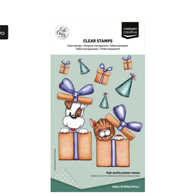 Vaessen Creative • Timbre Trasparenti Odey's Birthday Party 1 10pz