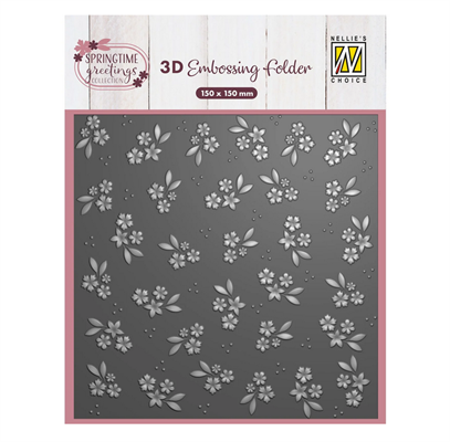 Nellie's Choice • Cartella per Embossing Sfondo Fiori di Primavera 15x15cm
