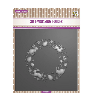 Nellie's Choice • Cartella per Embossing Figura Corona di Pasqua 15x15,2cm