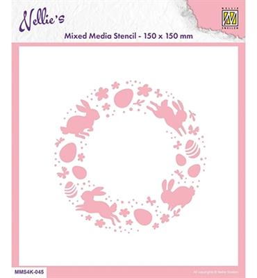 stencil ghirlanda coniglio uova