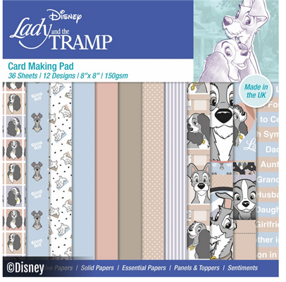 Lady & The Tramp 8x8 Inch Card Making Pad