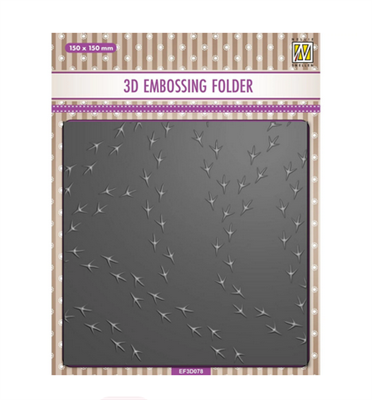 Cartella per Embossing Sfondo Zampe Di Uccello 15x15cm