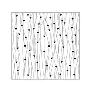 Embossing folder lines with hearts 15x15 cm
