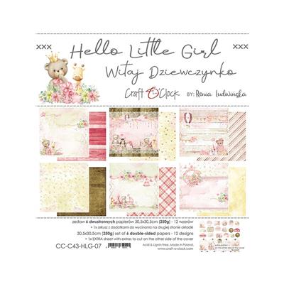 PAPER PAD CRAFT O' CLOCK 12X12  HELLO LITTLE GIRL