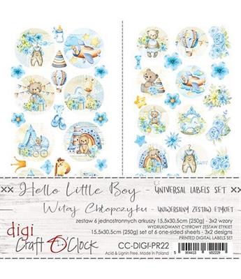 CRAFT O' CLOCK SET RITAGLIABILI - HELLO LITTLE BOY  6 FOGLI 15,5X30,5